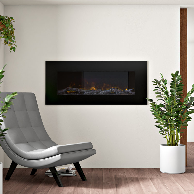 Baren 50-Inch Wall Mounted Electric Fireplace - Modern Heater with LED Flames
