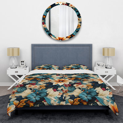 Ensemble de housse de couette bleu et beige