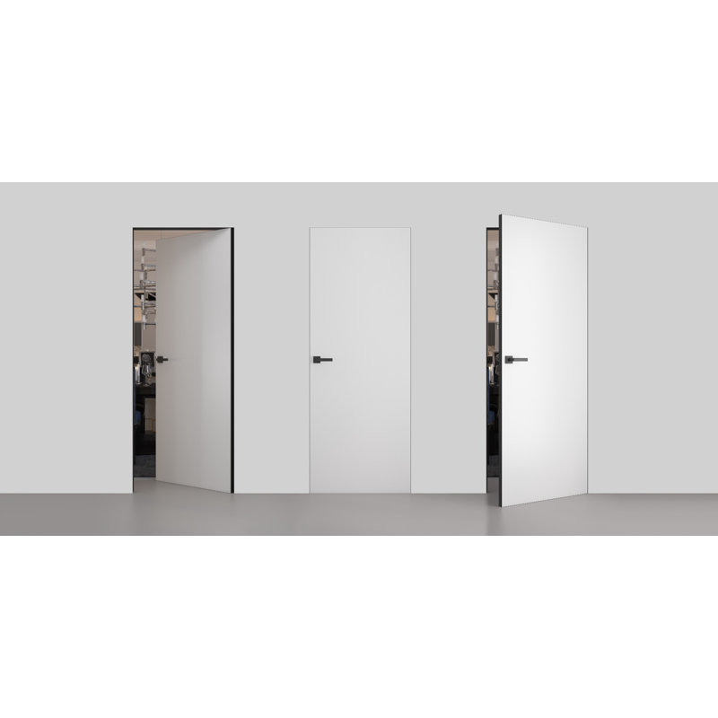 Porte standard en bois et bois massif apprêté, Blanc / noir, Droite, 30 po x 80 po