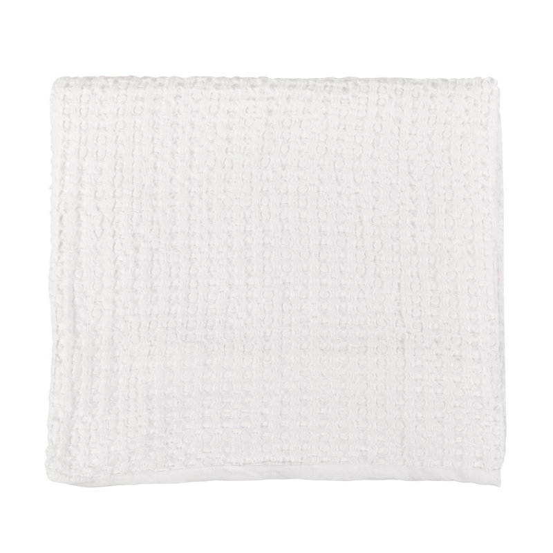 Colmar 4-Piece Linen Blend Quilt Set, King Quilt + 3 Euro Shams, White