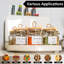 12 pots à épices hermétiques en verre avec couvercles en bambou 8 oz pots à épices blancs avec étiquette et cuillère