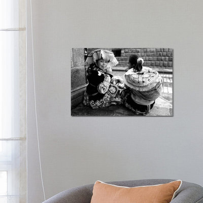 Peruvian Girl Bw by Glauco Meneghelli - Wrapped Canvas Print