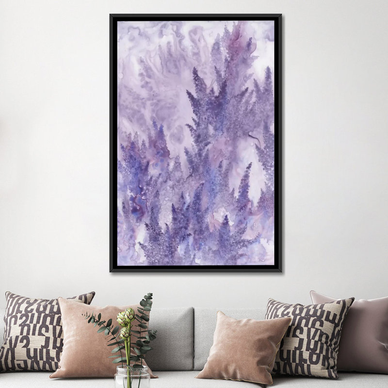 « recréant luxuriant », impression sur toile, H 26 po x l 18 po x P 1,5 po, Toile avec cadre noir, Pas de tapis