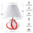 Cordless LED Table Lamp Rechargeable,3600mAh Battery, 3-Level Touch Dimming, 3000K Warm, Portable, Hand-Blown Glass, Pleated Shade-2142829791