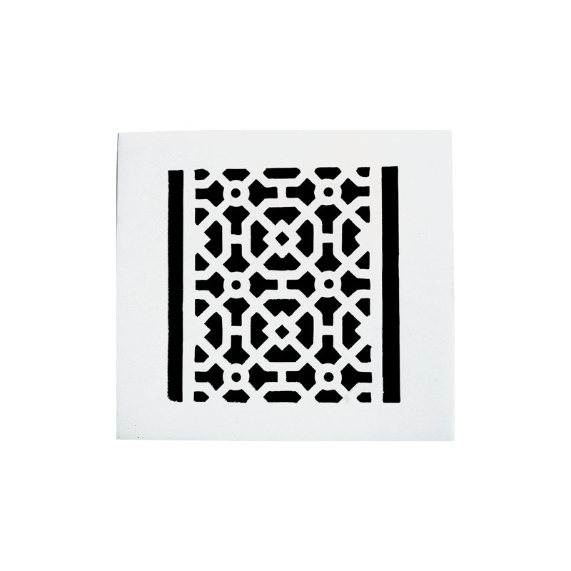 Grille en fonte d'aluminium Achtek 6 po x 6 po, Blanc thermolaqué, Plancher sans trous de vis