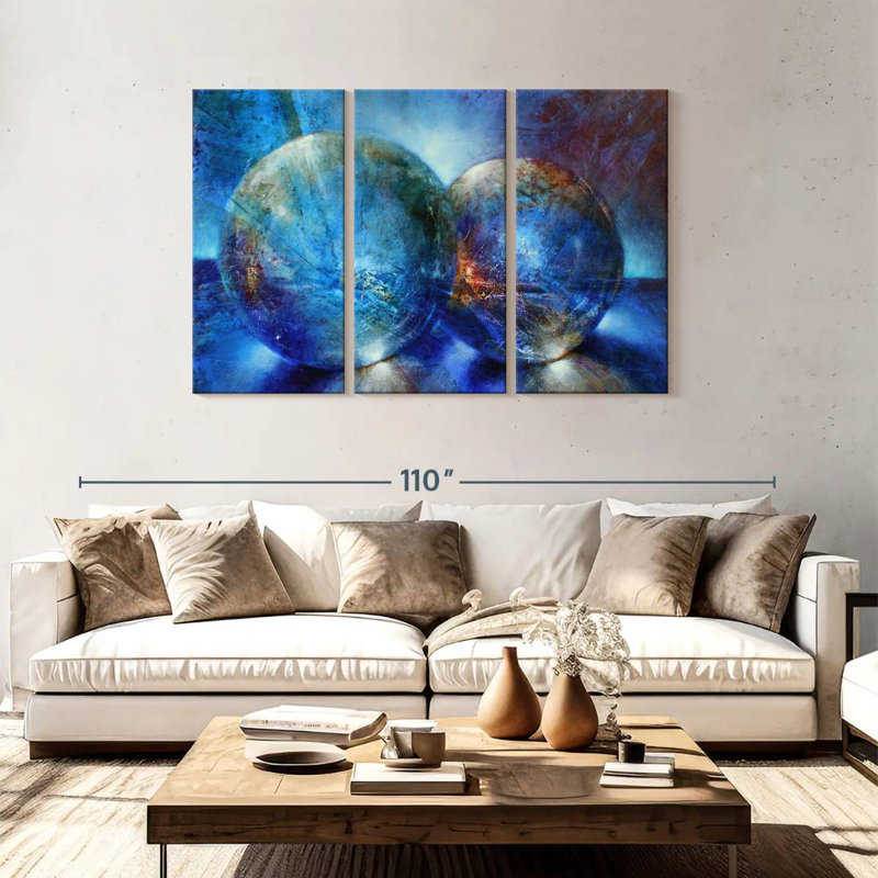 Deux billes bleues Alvord, H 48 po x l 74 po