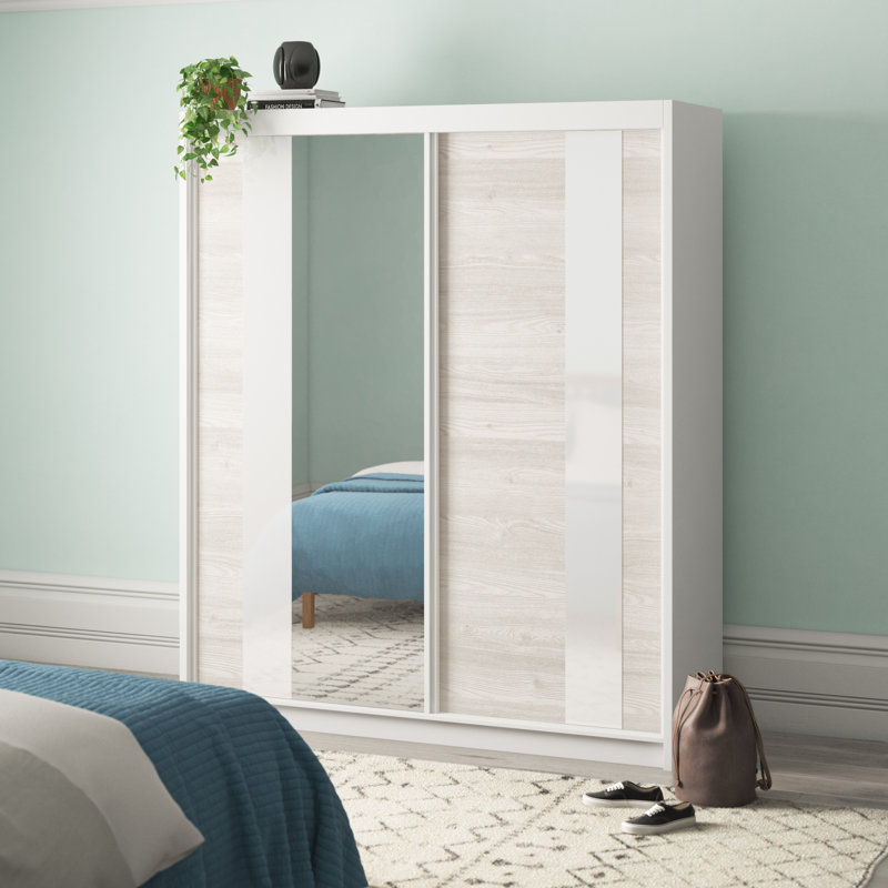 Gulledge 2 Door Manufactured Wood Wardrobe, White