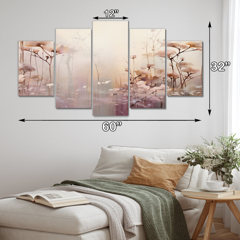 Forêt éthérée beige III 5 pièces