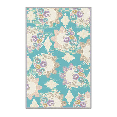 Stylish Woven Carpet (3.9 x 4. ft), 1% Polyester, Pile Height: .3 in | Antibacterial & Non-Slip Underside, 3D Digital Printing | Machine Washable, Perfect for Home Décor, Living Room & Bedroom Use