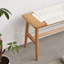 Banc de salle à manger en bois de chêne naturel pour salle à manger, chambre à coucher, salle de bain-2107729108