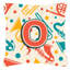 Instruments de musique rétro initiale intérieure/extérieure Throw Pillow-14982306-14982304