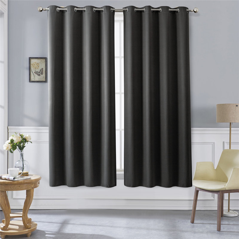 Rideau occultant en polyester, L 42 po x L 72 po, Gris foncé