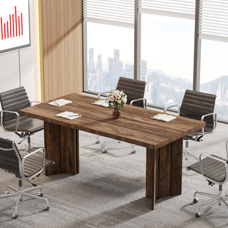 160cm Rectangle Conference Table, Rustic Brown