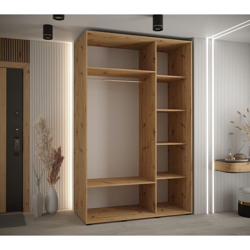 Auniya 2 Door Manufactured Wood Wardrobe, Oak Artisan