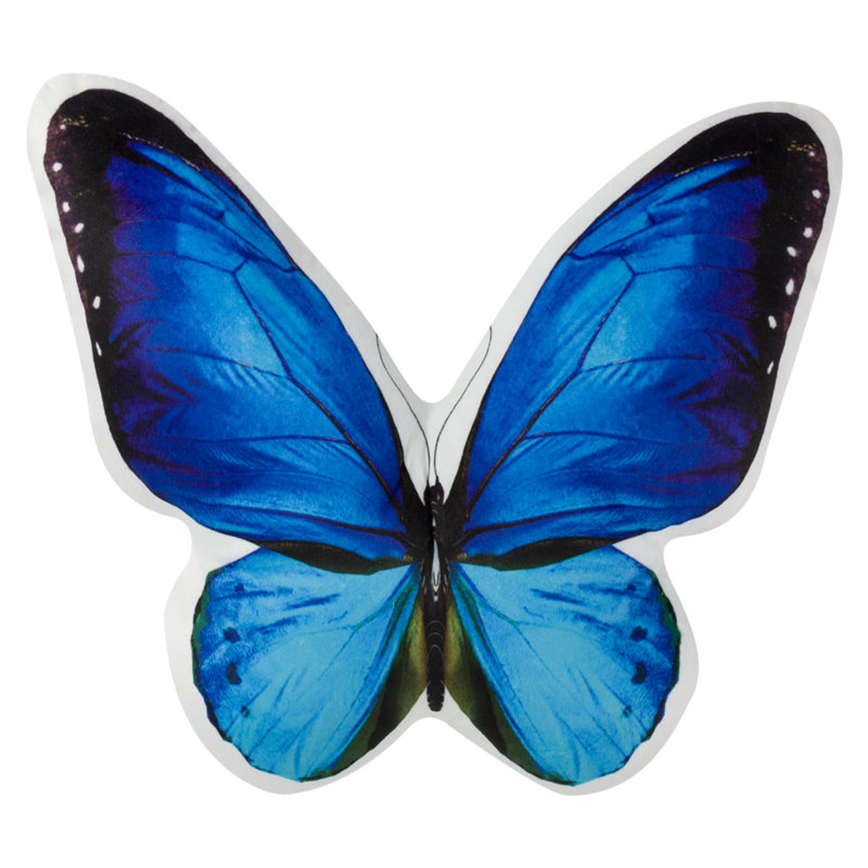 JWH 3D Animal Accent Pillow Decorative Cushion, Blue Butterfly