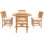 Outdoor 7 - Piece Teak Dining Set with Cushions
