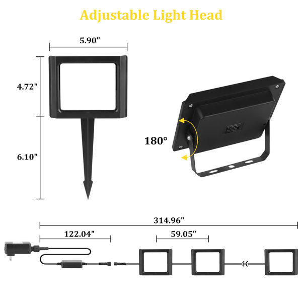 AVV Black Plug-in Integrated LED Flood Light Pack & Reviews