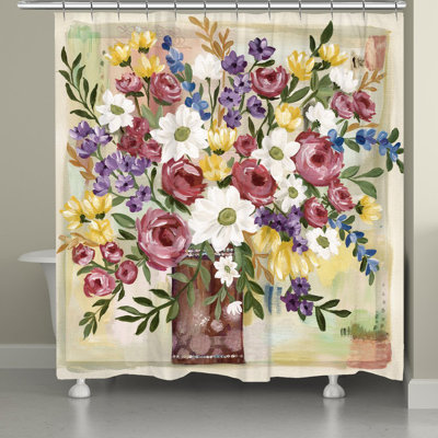 Rideau de douche simple floral Autaugaville