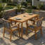 Ensembles de salle à manger de patio moderne, 5 pièces d'extérieur compacts en bois d'acacia