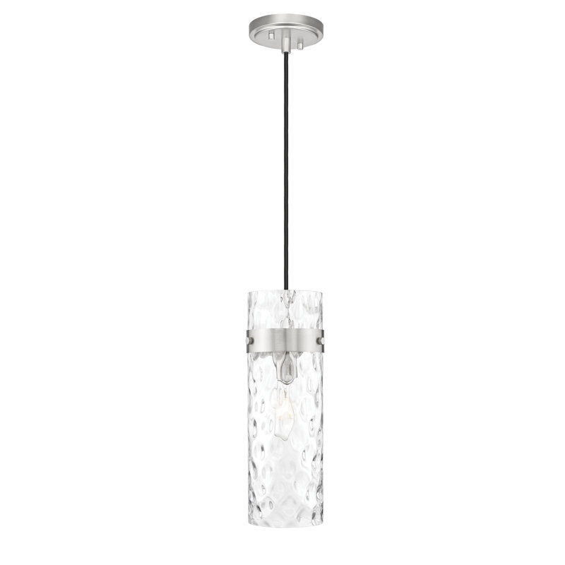 Luminaire suspendu 1 lumière 5,75 pouces Cheryll, Nickel brossé