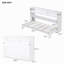 Lit escamotable simple TG avec bureau, lumière à DEL et station de charge USB, blanc