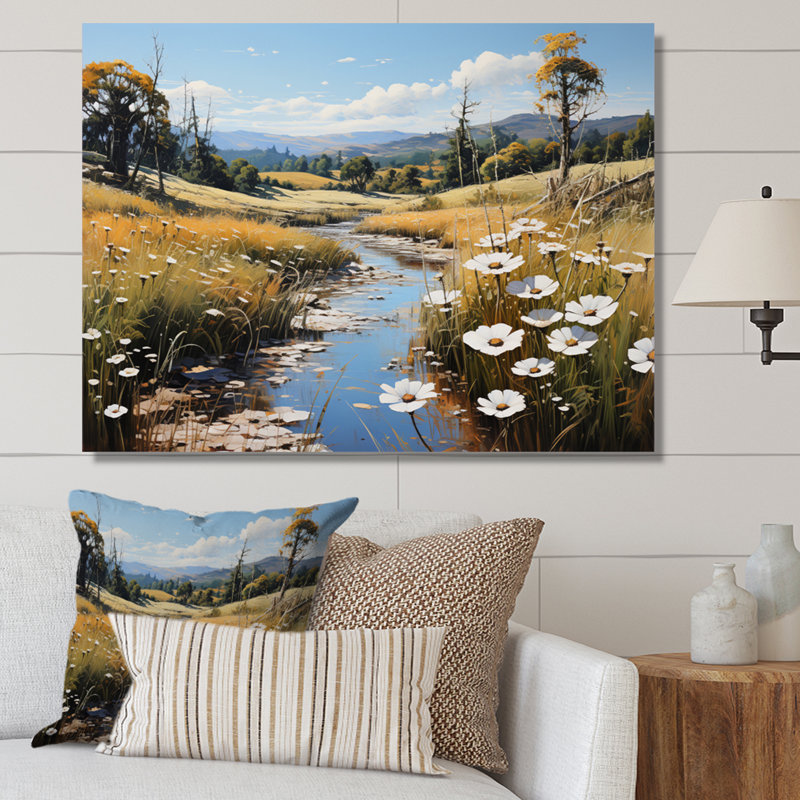 «Meadow Whispers», impression pastorale sur toile, H 24 po x l 32 po, Toile tendue