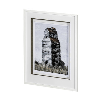 Abandoned Grain Elevator Hand Embelished Framed Art Print Matted under Glass