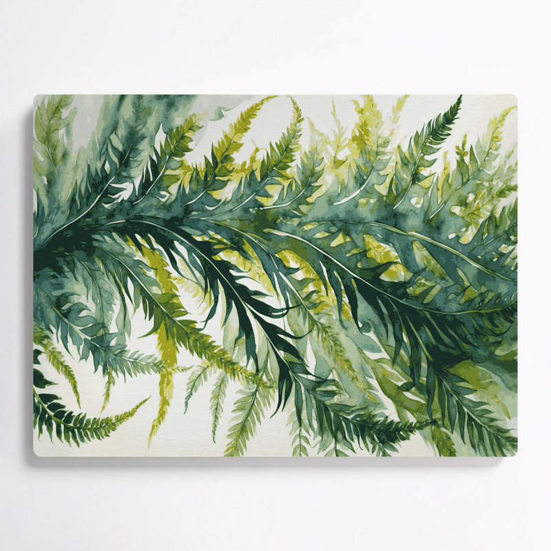 Art mural en métal Botanical Pteris Fern, H 144 po x l 216 po x P 0,05 po