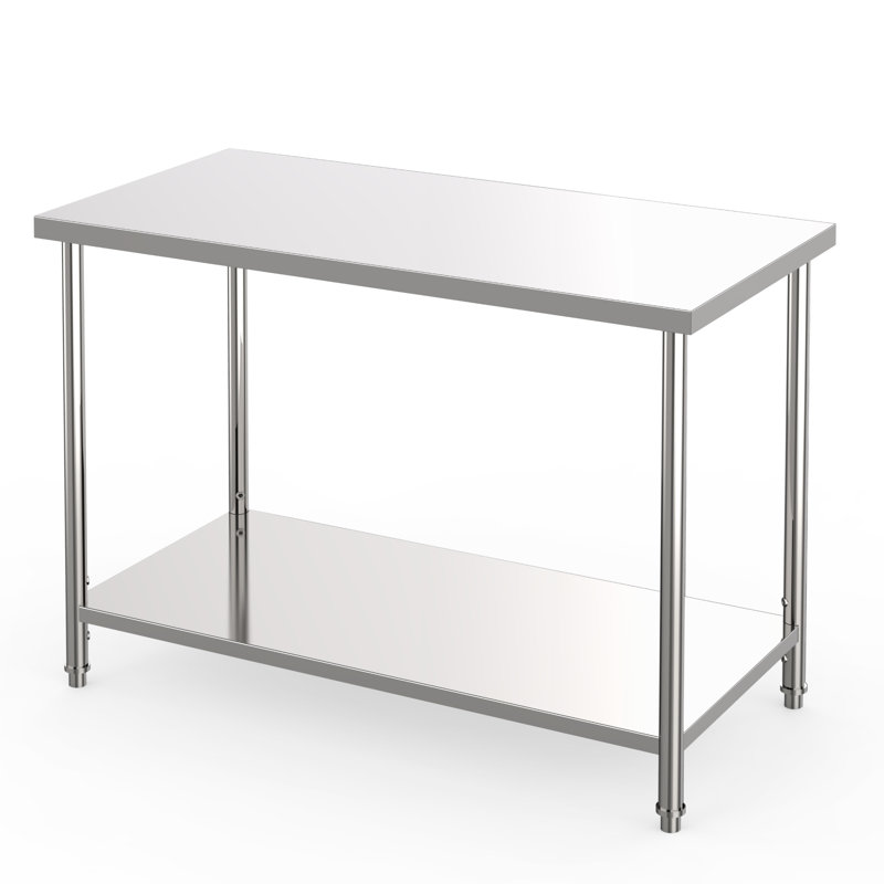 Table de travail en acier inoxydable avec plateau de 0,7 mm d'épaisseur, table de préparation professionnelle pour cuisine, restaurant et garage, chariot utilitaire facile à nettoyer et résistant à la rouille