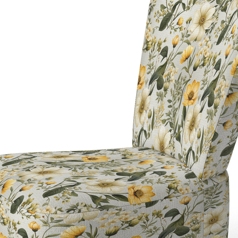 Chaise d'appoint rembourrée de style bohème Botanical Neutrals