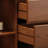 Walnut Mid-Century Solid Wood Embossed Drawe Accent Cabinet