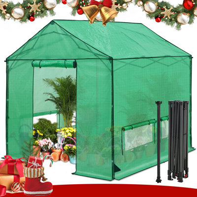 10 x 10 Heavy-duty Walk-in Hobby Greenhouse with Zippered Doors, Mesh Windows