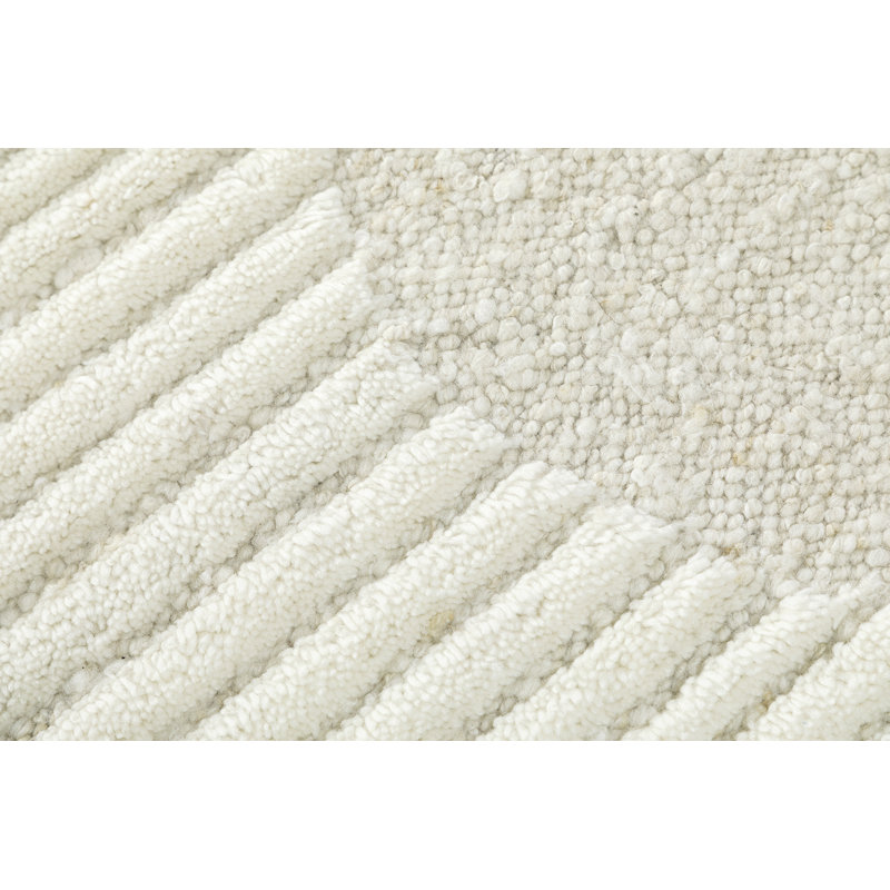 Alar Rectangle Geometric Flatweave Wool/Cotton Area Rug in Ivory, Rectangle 8'10" x 11'11"