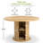 47” Round Dining Table For 4, Wood Farmhouse Kitchen Table For Living Room, Dinner, Chamfered Edge 1.18" Thickness Tabletop-1516871685