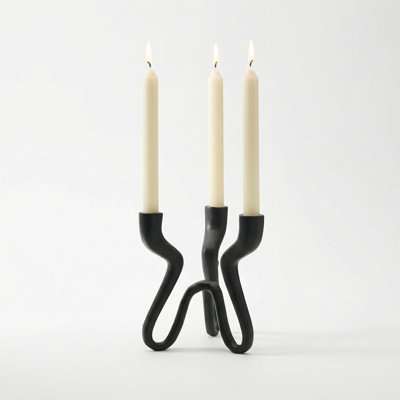 Arcwave 8" Black Aluminum Taper Candle Holder