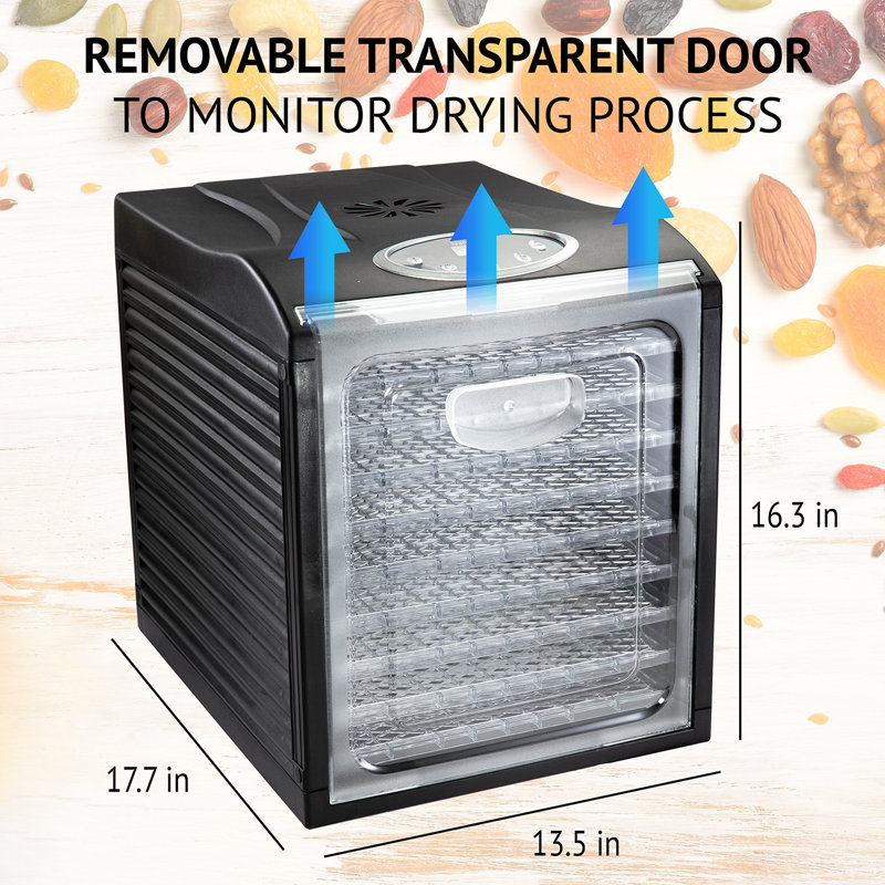 Ivation 9-Tray Black Digital Food Dehydrator with Adjustable Thermostat