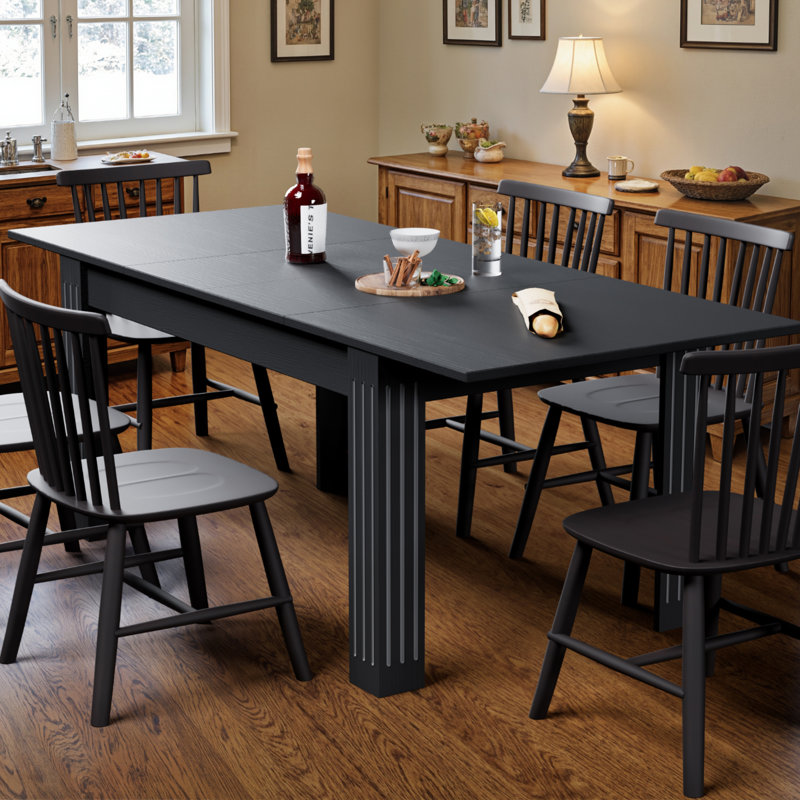 Table de salle à manger extensible 54 à 84 po pour 4 à 8 personnes, table de cuisine en bois, avec chemin de table inclus - naturel