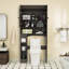 Rangement autoportant au-dessus de la toilette, armoire de rangement de salle de bain à 6 niveaux avec tablettes réglables, portes de grange-1445988609
