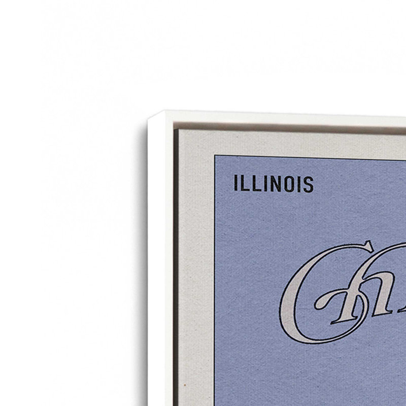 «Welcome to Chicagoland Skyline» par Deny Designs, reproduction d'art, 18 x 24, Blanc, Toile avec cadre