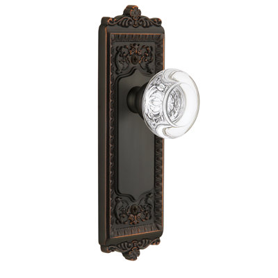 Grandeur Windsor Plate Passage with Bordeaux Crystal Door Knob