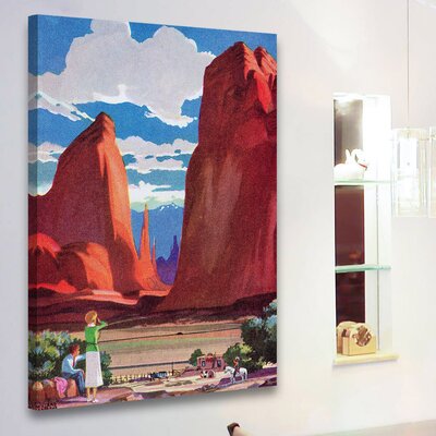 Red Rocks' Painting Print on Wrapped Canvas -  Marmont Hill, MH-LDGCU-77-C-18
