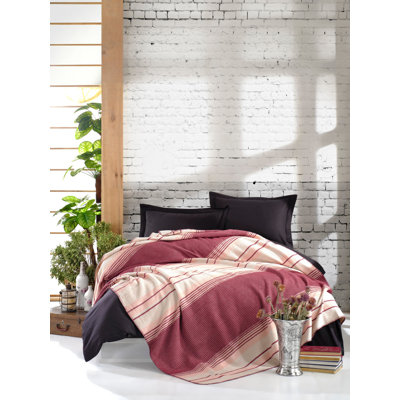 Cotton Blend Striped Quilt