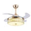 Ventilateur de plafond en cristal de 36 po à 4 pales rétractables Deborahh avec éclairage et télécommande
