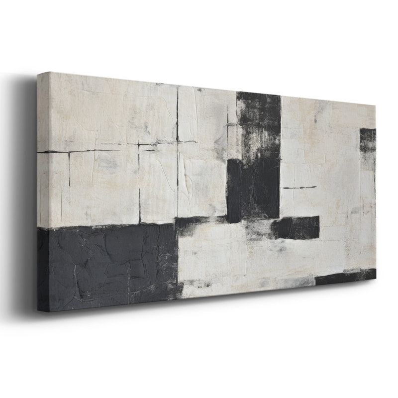 Série abstraite-CCCCXLIX- Toile tendue avec châssis - Prêt à accrocher, H 12 po x l 30 po