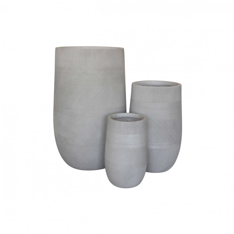 Laranda Synthetic Fiber Floor Vase, Beige