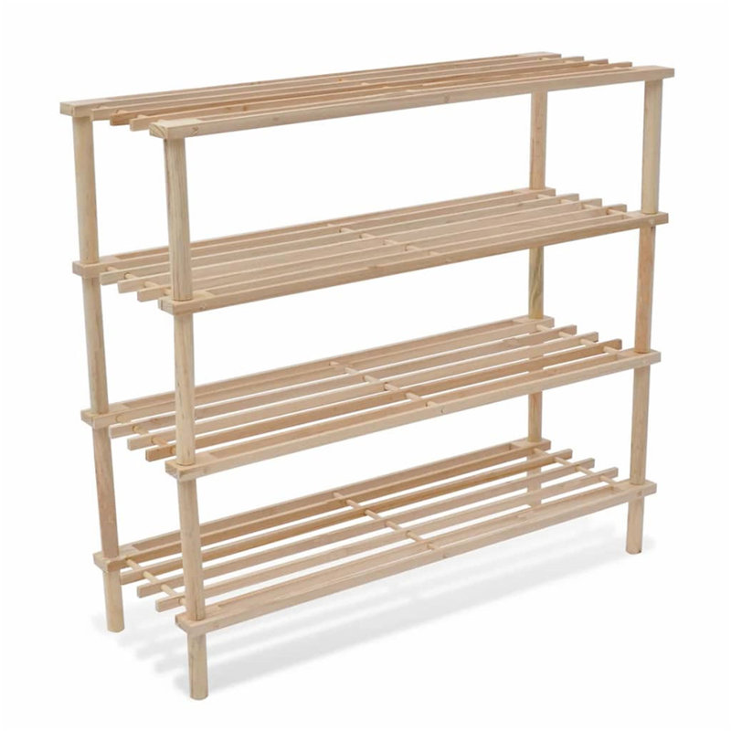 24 Pair Solid Wood Shoe Rack