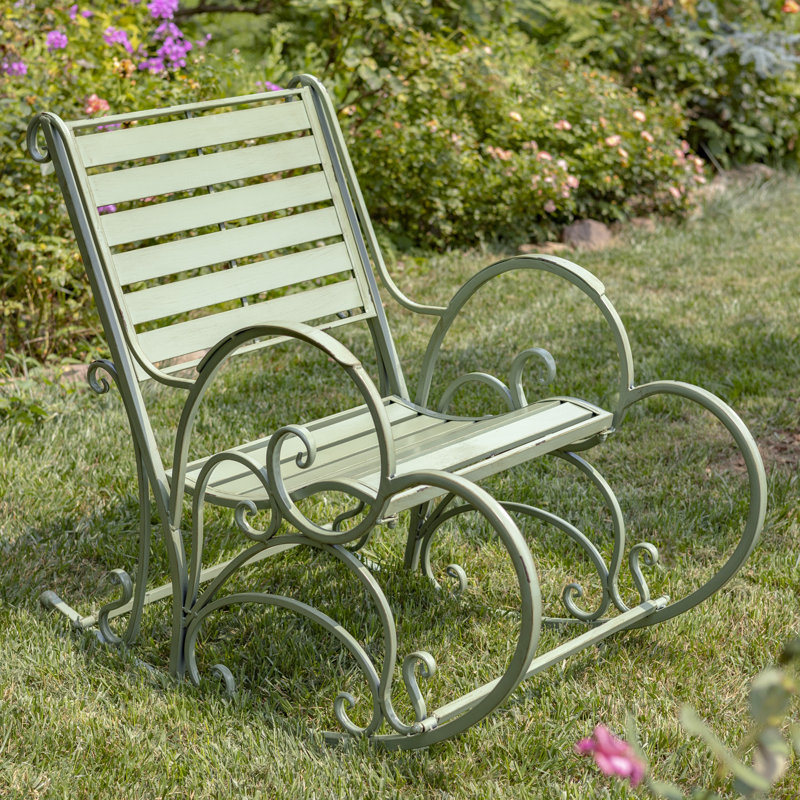 Outdoor Rocking Metal Chair with Cushions