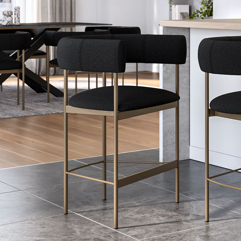 Tabouret de bar et de comptoir Everly Quinn Nakash, Bronze, Tabourets de bar (siège d'une hauteur de 30,75 po
