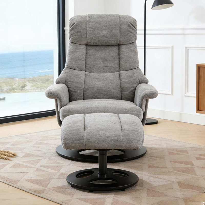 Ergonomic Recliner Chair with Ottoman, Grey