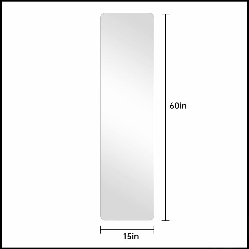 Full Body Round Corner Mirror For Living Room And Bedroom, High Quality 5Mm Silver Explosion-Proof Glass, Wall Hanging With Easy Installation